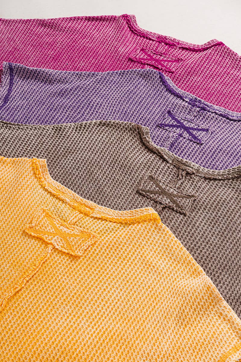 WAFFLE TOP - PLUS SIZE (1x, 2x, 3x)