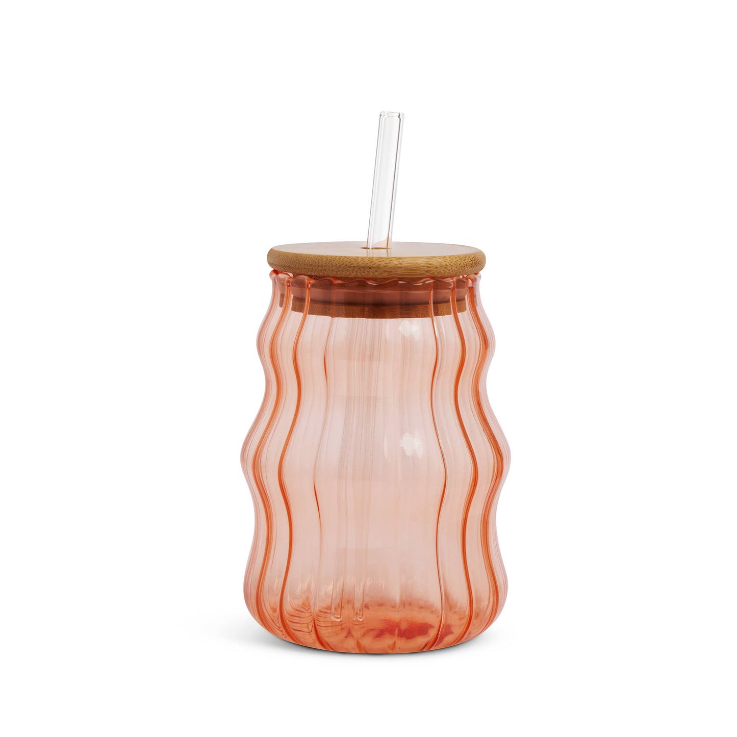 Squiggle Glass Tumbler w/ Straw