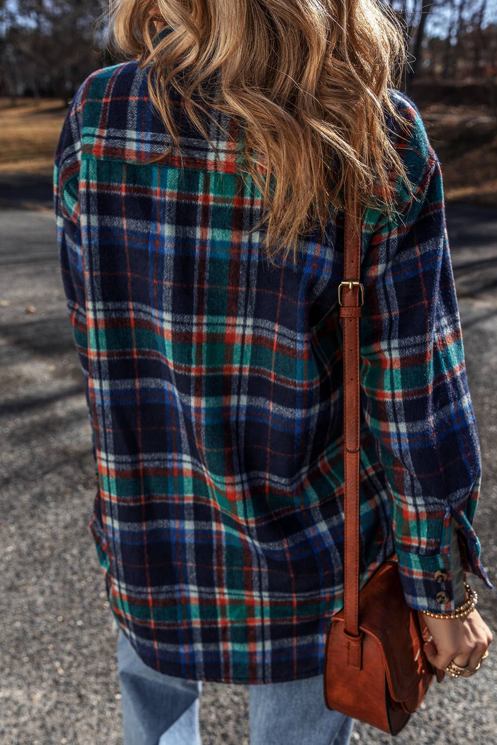Plaid Button Up Shacket (M)