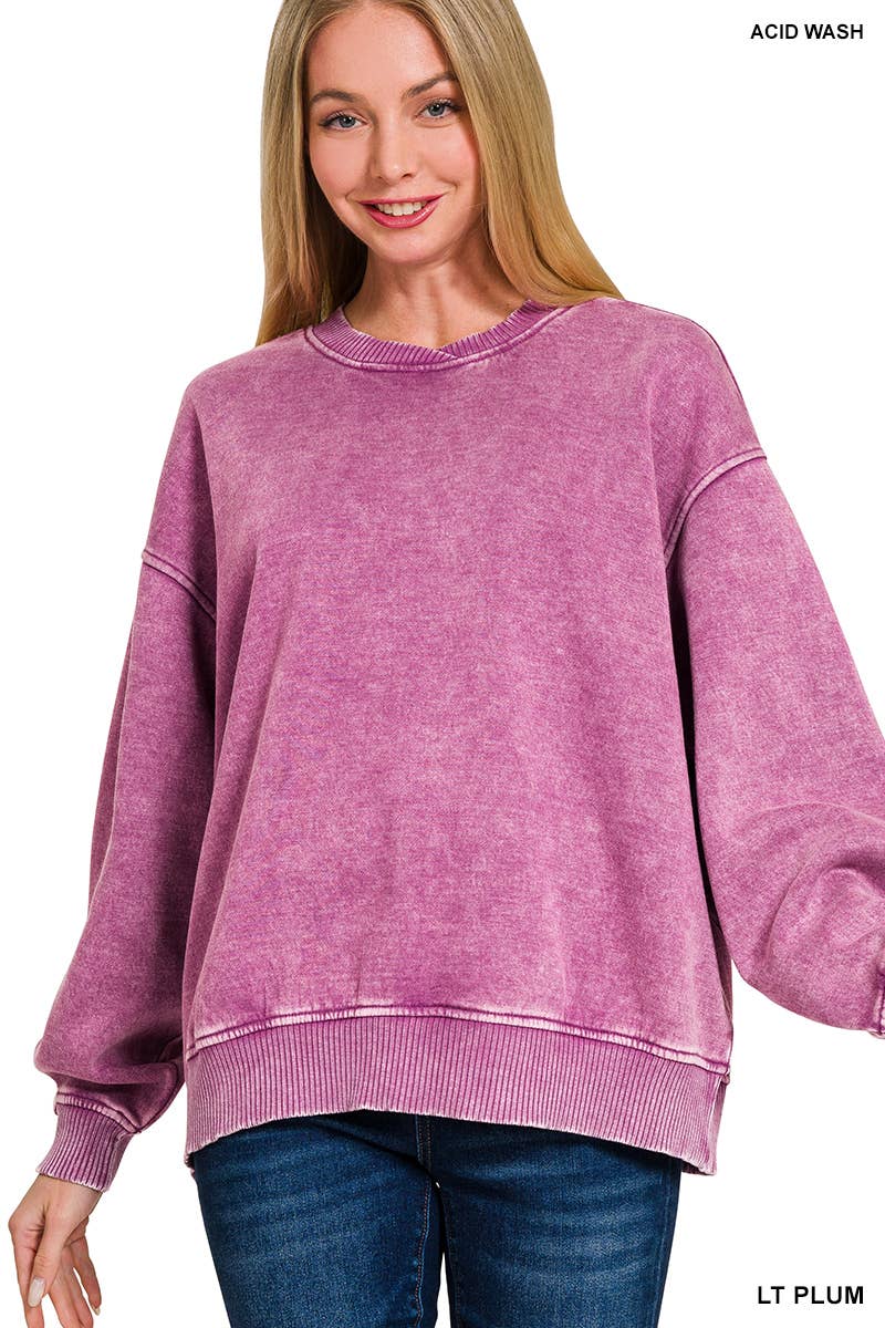 Acid Wash Fleece Crewneck