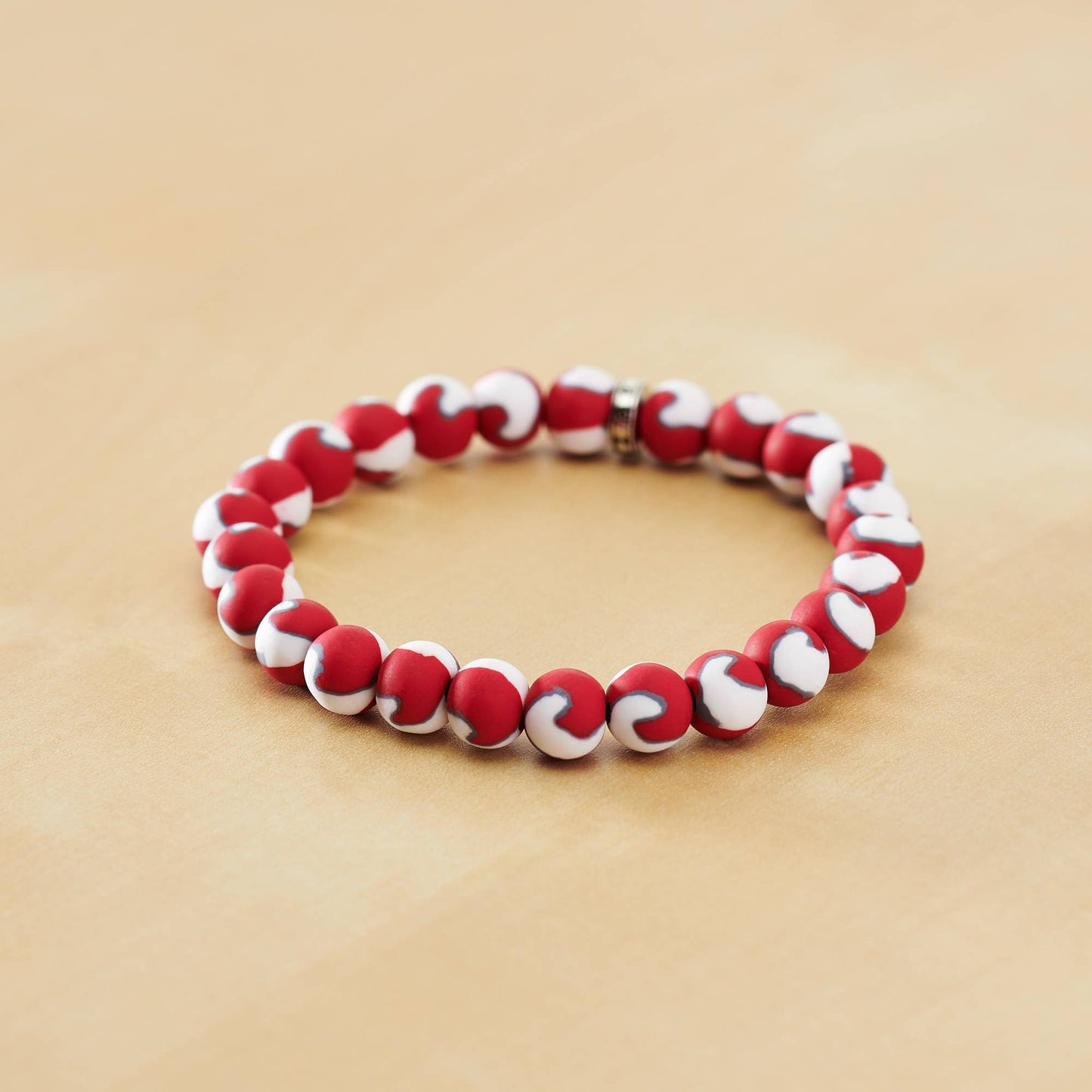 Red-White-Gray Game Day Bracelet