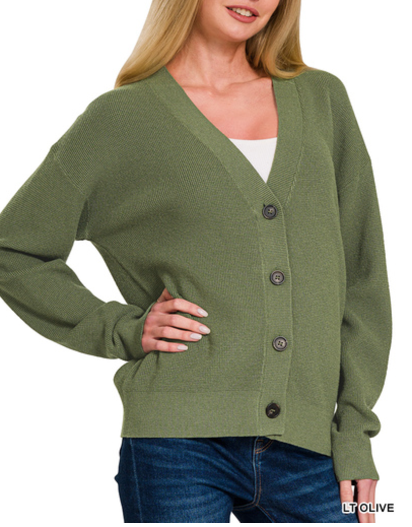 Olive Cardigan (S, M)