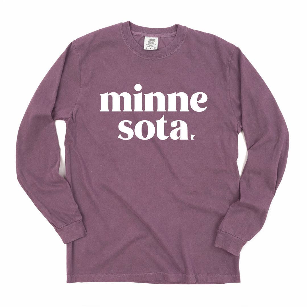Stacked MN Long Sleeve Tee (Berry)