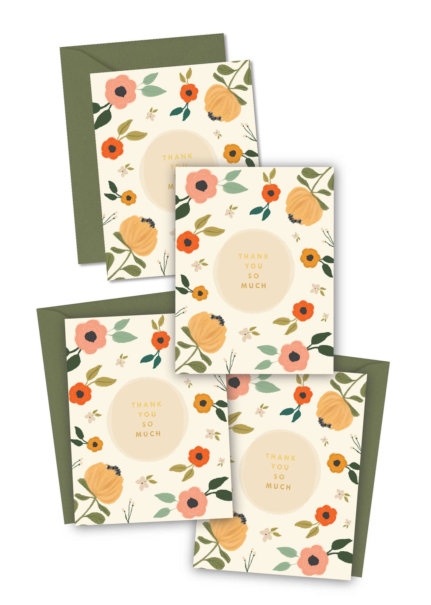 Blooming Thank You So Much Cards - Set of 8