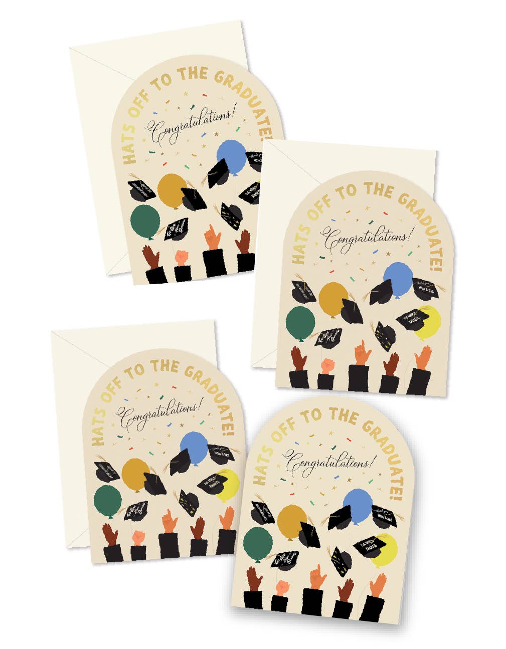 Hats Off Graduation Arch Greeting Cards Boxed Set