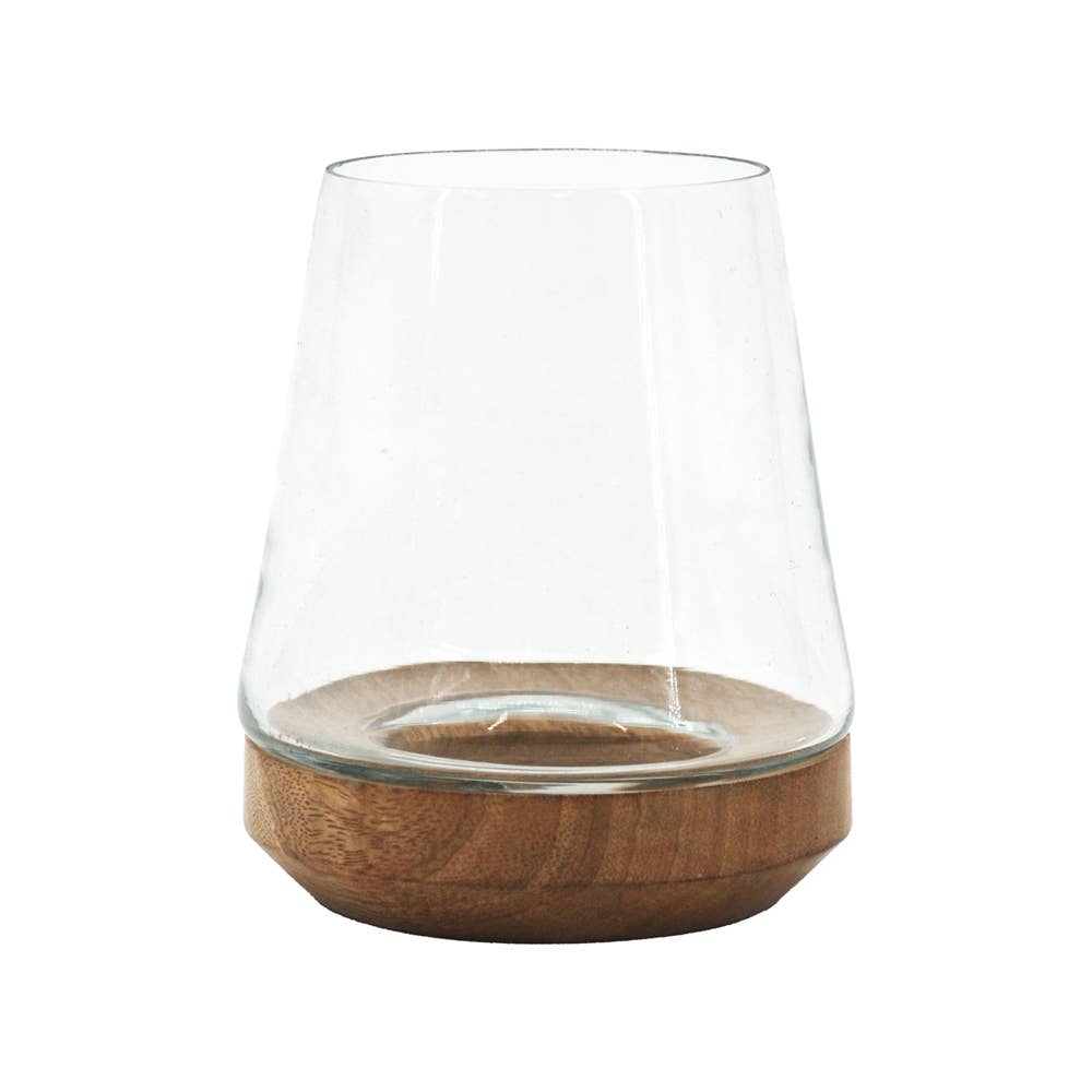 Large Candle Cutout Hurricane Glass