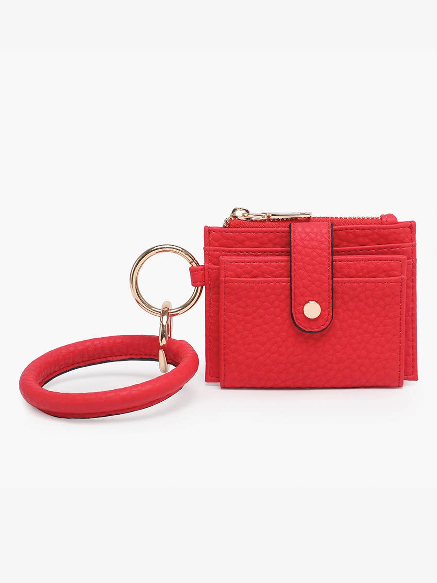 Cherry Red Mini Snap Wallet w/ Ring