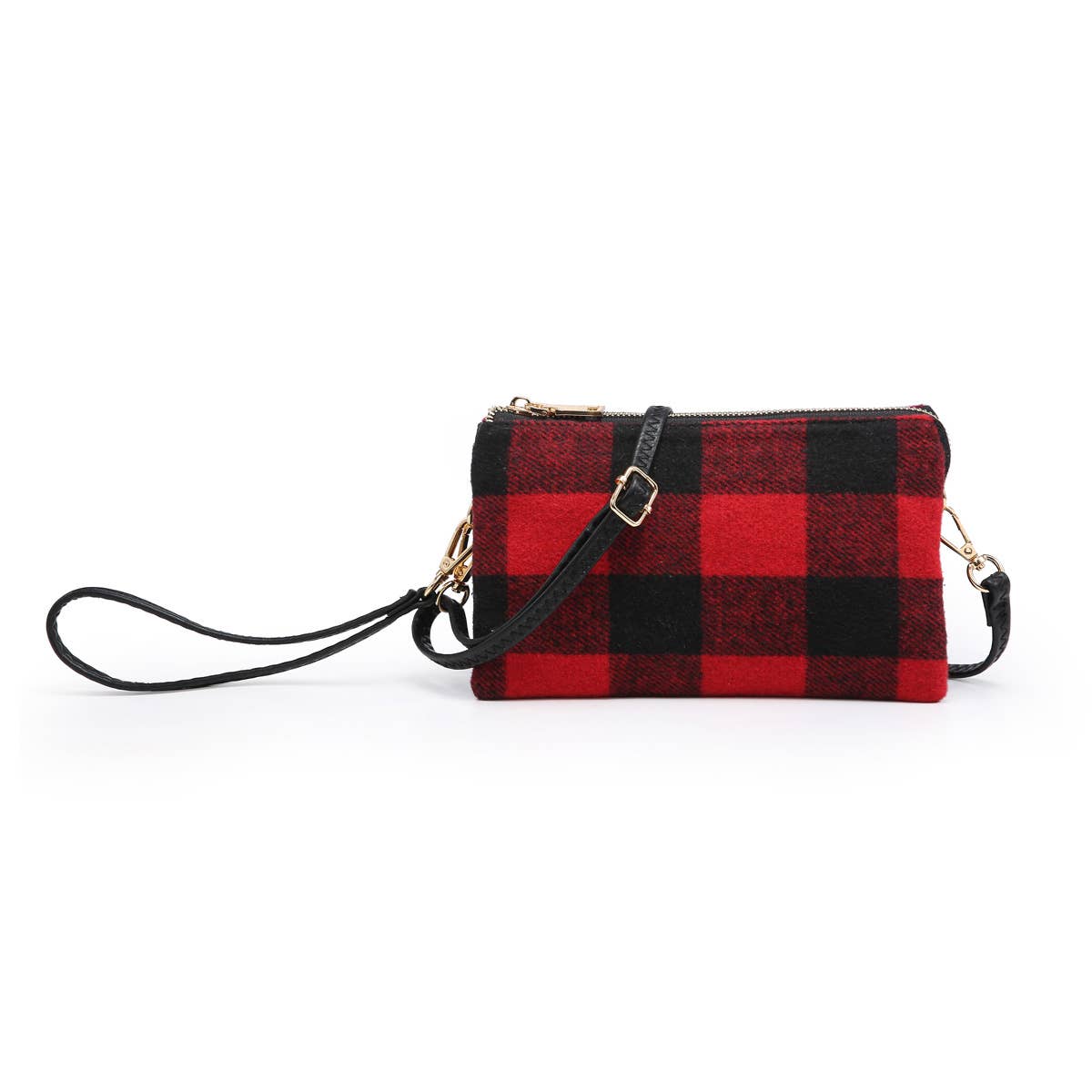 Riley Plaid 3 Compartment Crossbody/Wristlet
