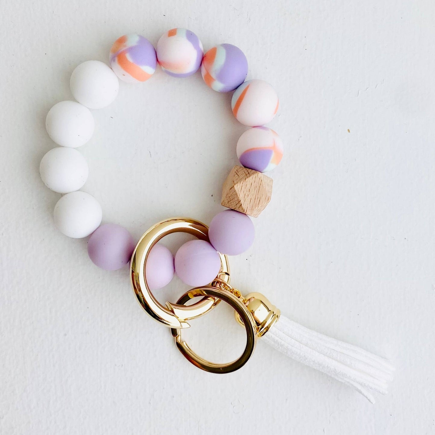 Purple Cloud Silicone Wristlet Key Ring