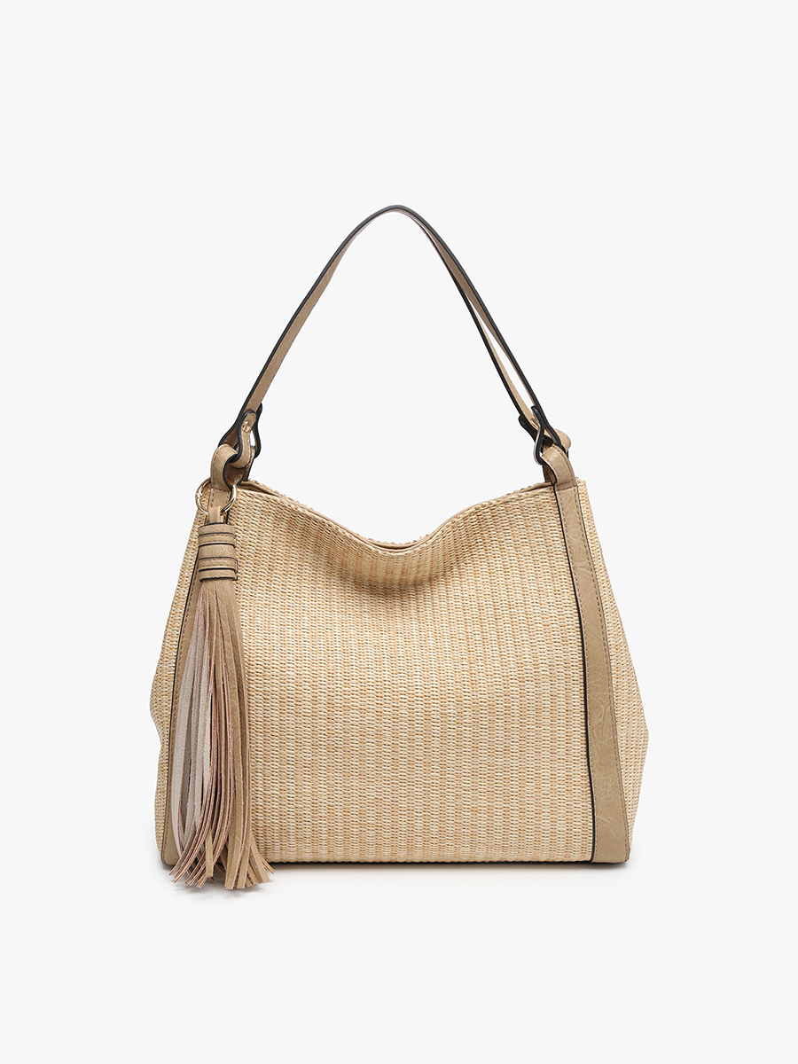 M2231 Marcielle Woven Satchel w/ Large Tassel