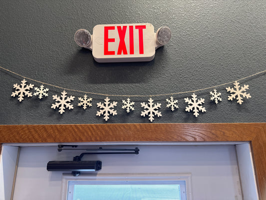 Wooden Snowflake Garland