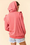 PUFF SLEEVE STRIPE HOODIE