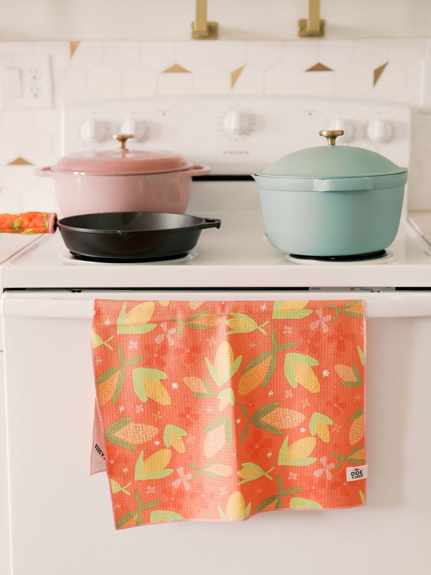 Waffle Towel (Corn & Flowers)