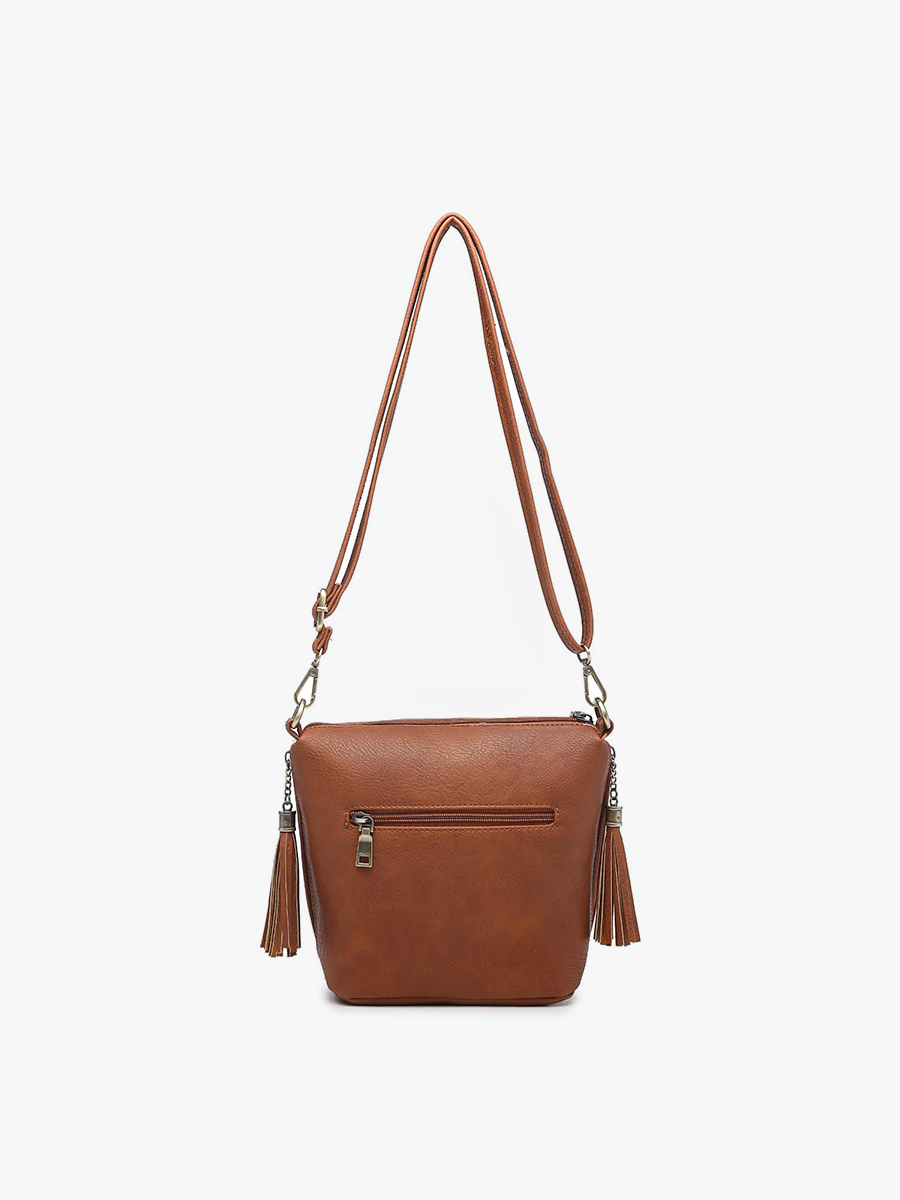 Dylan Crossbody w/ 2 Side Tassel Zippers: Navy
