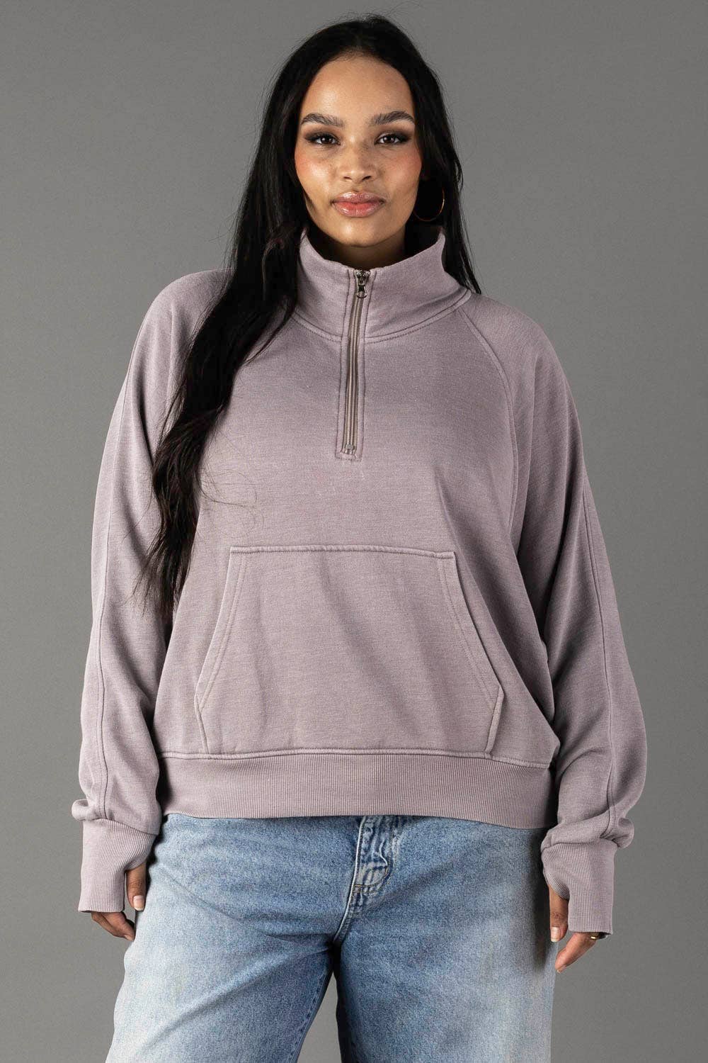 XXL Gray Quarter Zip Sweatshirt