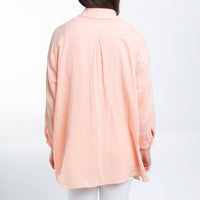 Gauze Long Sleeve Button Up Top