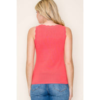 SCALLOPED SWEATER TANK