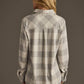 Super Soft Button Up - Lt. Gray & White Plaid