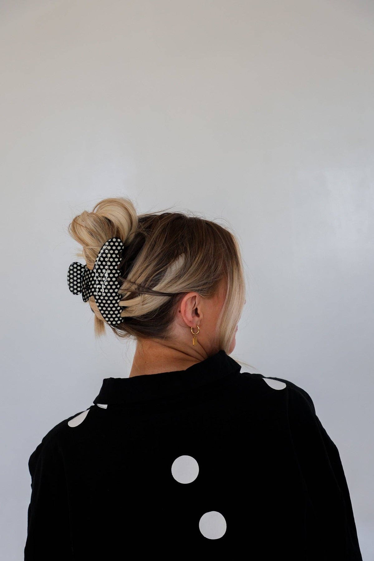 BLACK & WHITE POLKA DOT CLAW - 2 SIZES