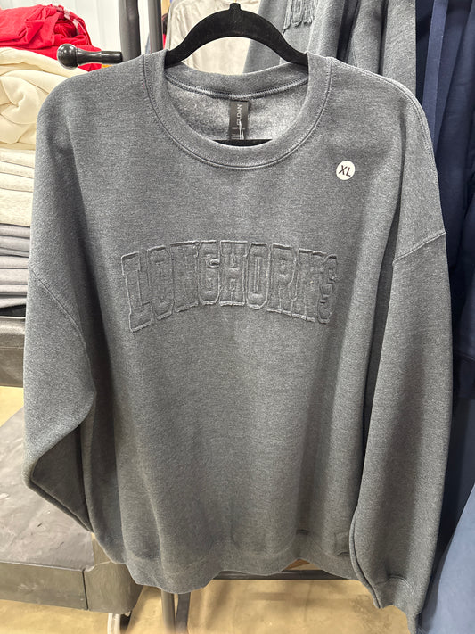 Longhorns Raggy Crewneck Sweatshirt - Dark Heather (XL, 2XL)