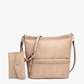 Whipstitch Hobo Bag w/ Wristlet