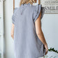 Plaid Top with Ruffled Sleeve - Black