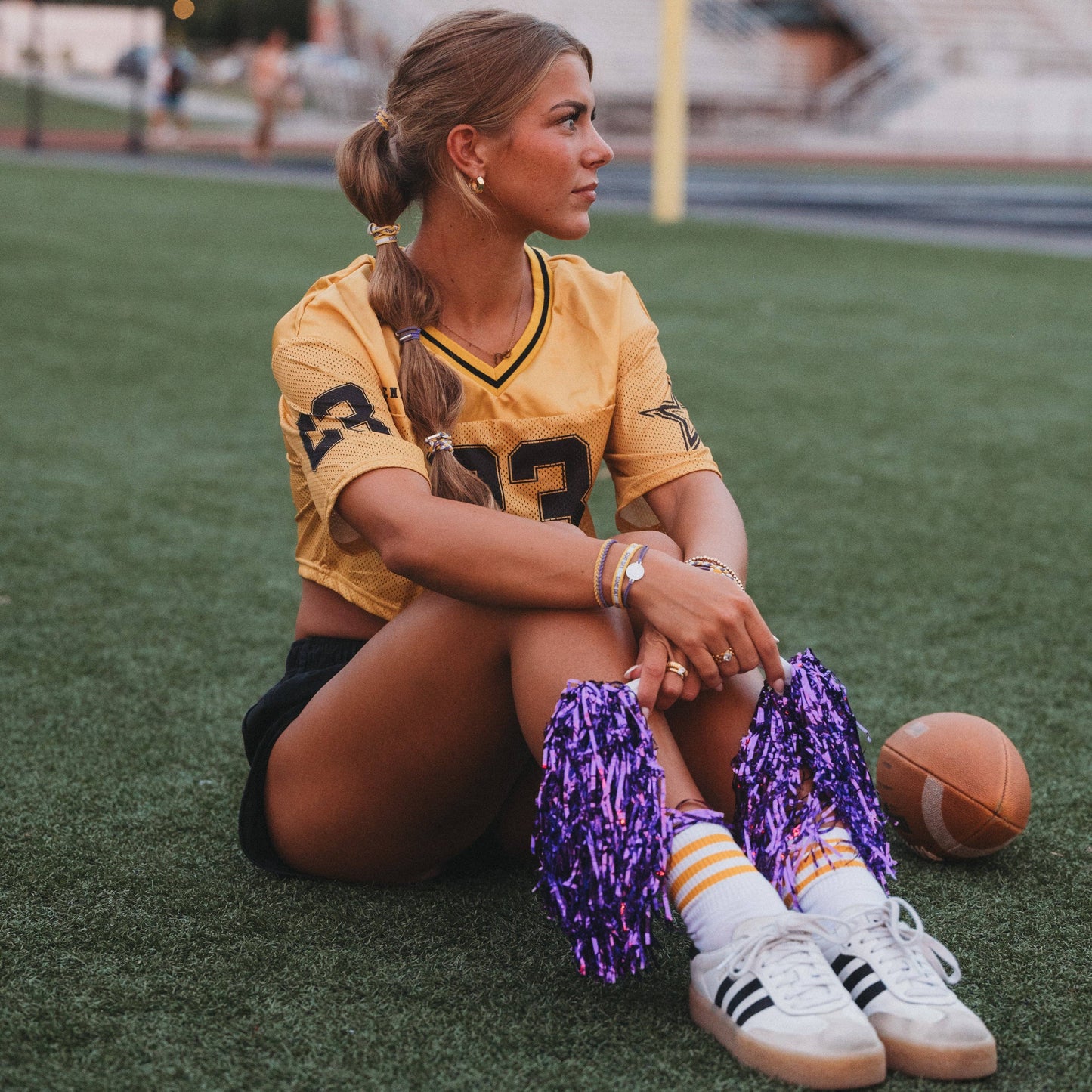 "Game Day" Purple & Yellow Hair Tie Bracelets