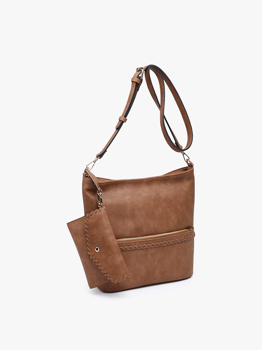 Whipstitch Hobo Bag w/ Wristlet