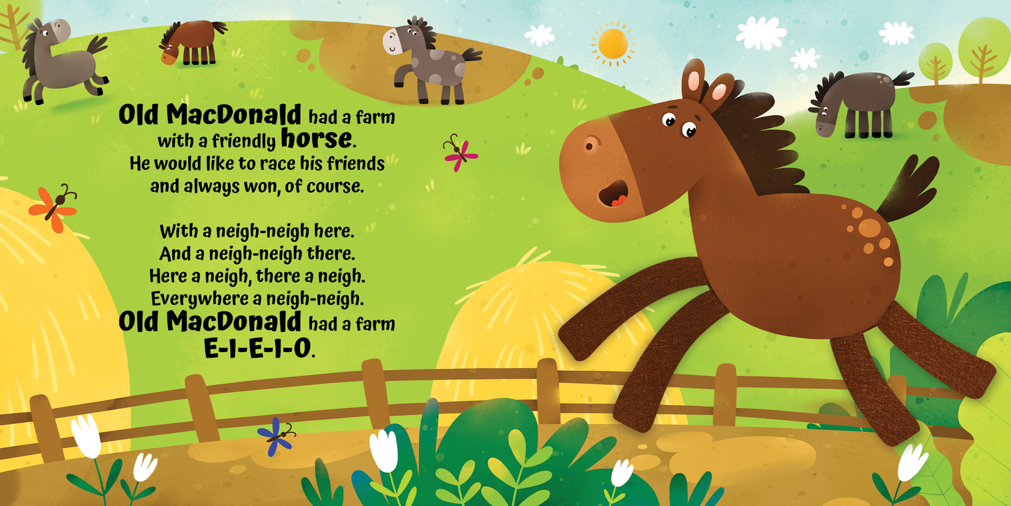 Old MacDonald Had a Farm - Children's Sensory Board Book with Multiple Touch and Feel Felt Legs and More