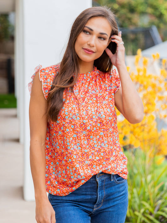 Perfect Shoulder Ruffle Blouse (S, M)