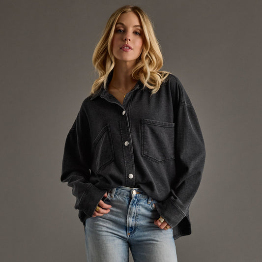 Black Super Soft Button Up