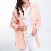 Gauze Long Sleeve Button Up Top