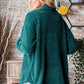 Hunter Green Chenille Button Down Shacket - Plus Top (2x, 3x)