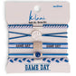 "Game Day" Blue & White Hair Tie Bracelets