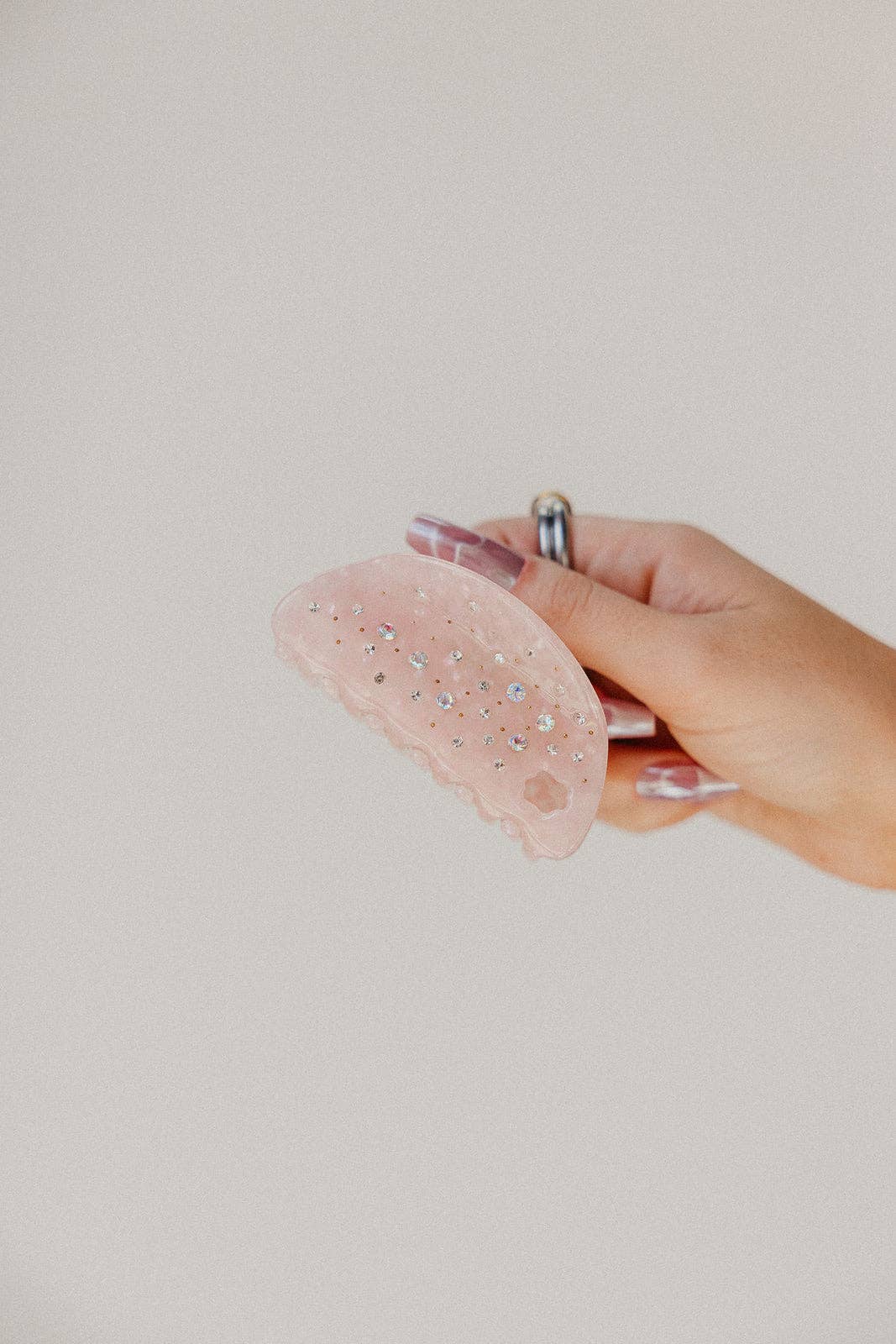 GLITTER RHINESTONE MIDI HAIR CLAW — 4 COLORS