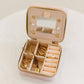 Eloise Velvet Travel Jewelry Box Case Organizer with Mirror