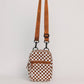 Brown Checkered Crossbody Sling