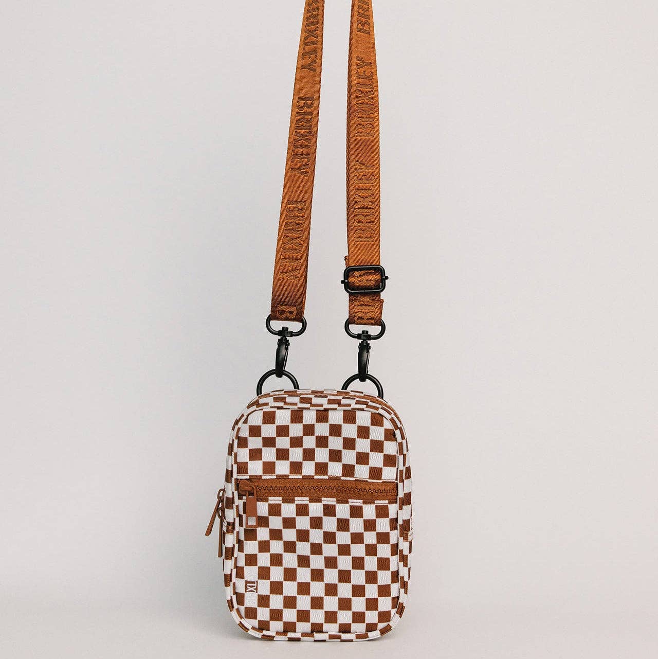Brown Checkered Crossbody Sling