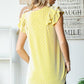 Ribbed Top with Ruffled Sleeve