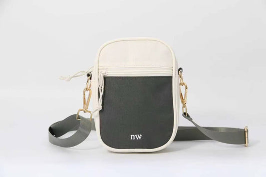 Crossbody Bag | Duo-Tone Tan/Green