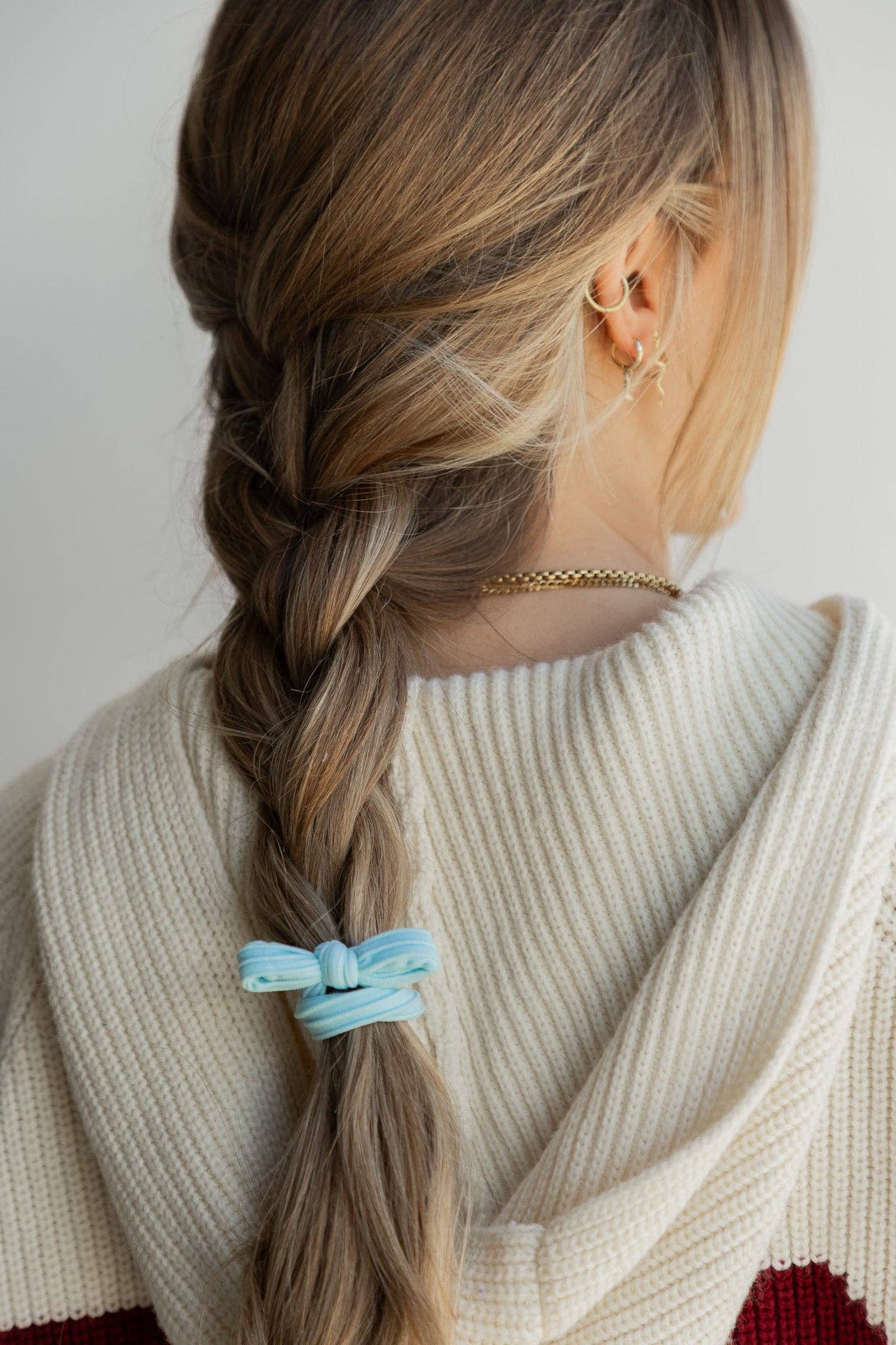 Nylon Bow Slick Back Hair Ties