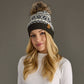 Pom Hat - Ivory, Navy & Dk. Gray