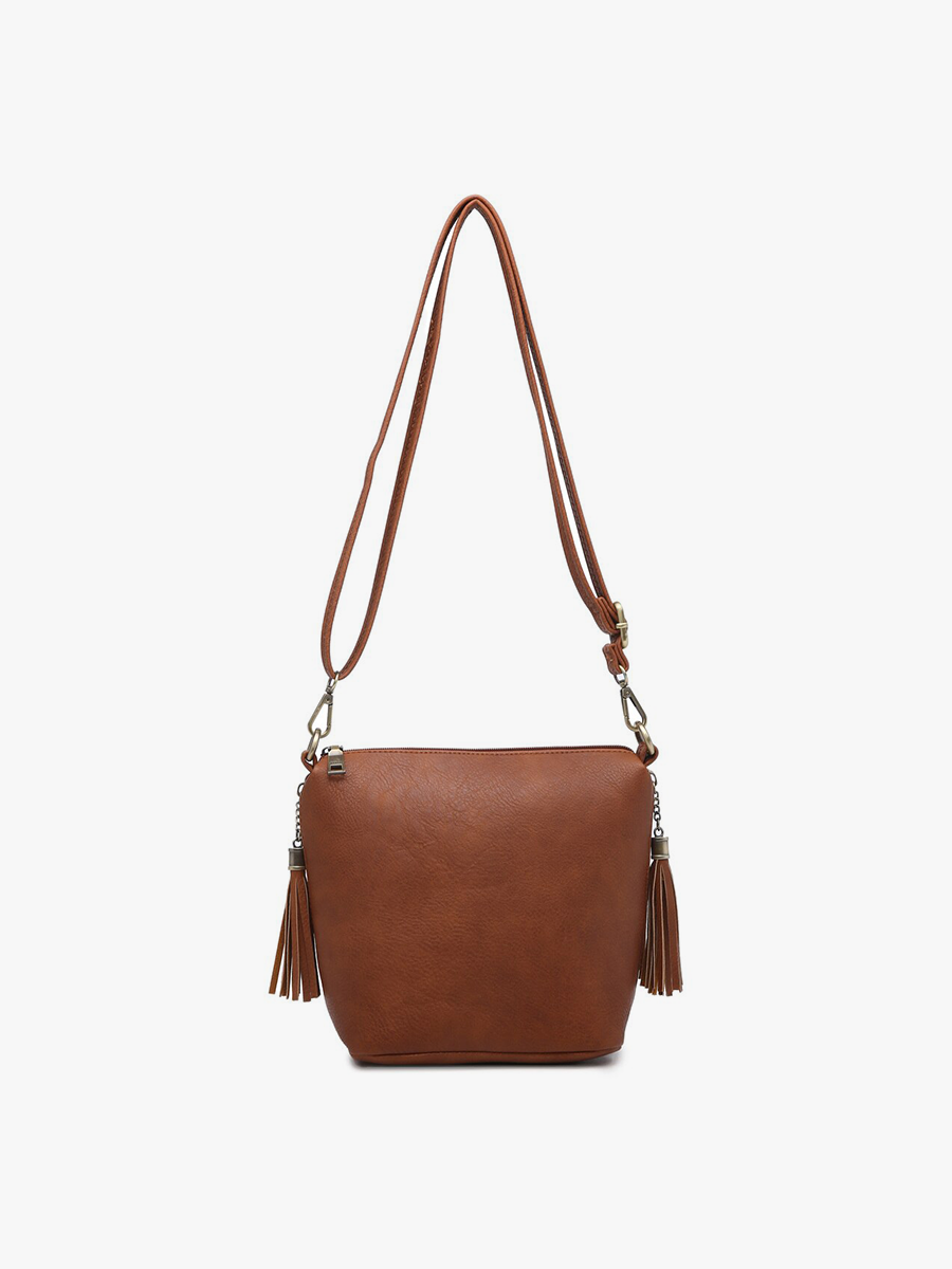 Dylan Crossbody w/ 2 Side Tassel Zippers: Navy
