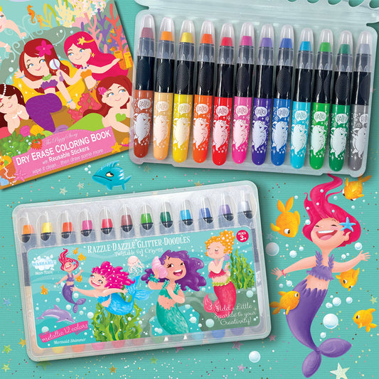 Mermaid Shimmer Glitter Doodle Twistable Gel Crayons