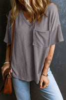 Corded V-Neck T-shirt