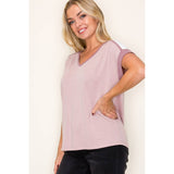V-NECK TERRY TOP