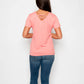 Rose V-Neck Lattice Back Top