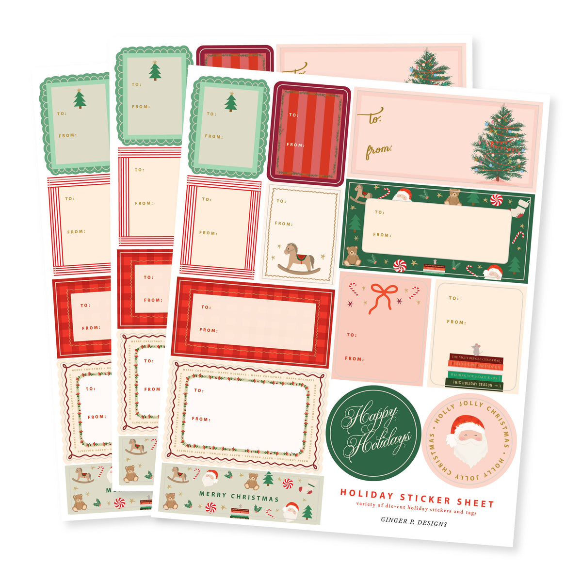 Christmas Morning Sticker and label sheet set