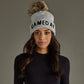 Game Day Pom Hat -Gray & Black