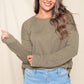 ROUND HEM WIDE KNIT TOP - MOSS GREEN